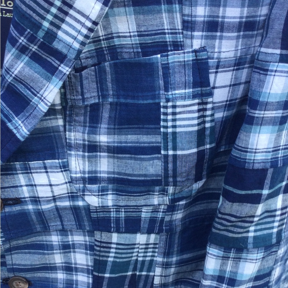 Polo Ralph Lauren Soft Patchwork Indigo Suit Jacket 44R NWT! - Picture 7 of 8